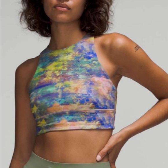 Lululemon Energy High-Neck Longline Tough Bra Altered Nature Multi 4 - Picture 1 of 6